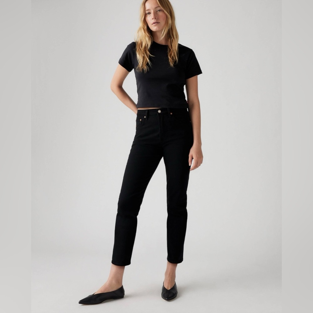 Levis 501 Black Cropped Jeans
